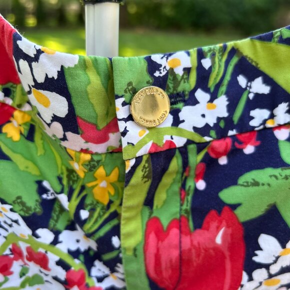 Tory Burch Tulip Print Bermuda Shorts Size 6 Floral Spring Chic - Picture 5 of 16